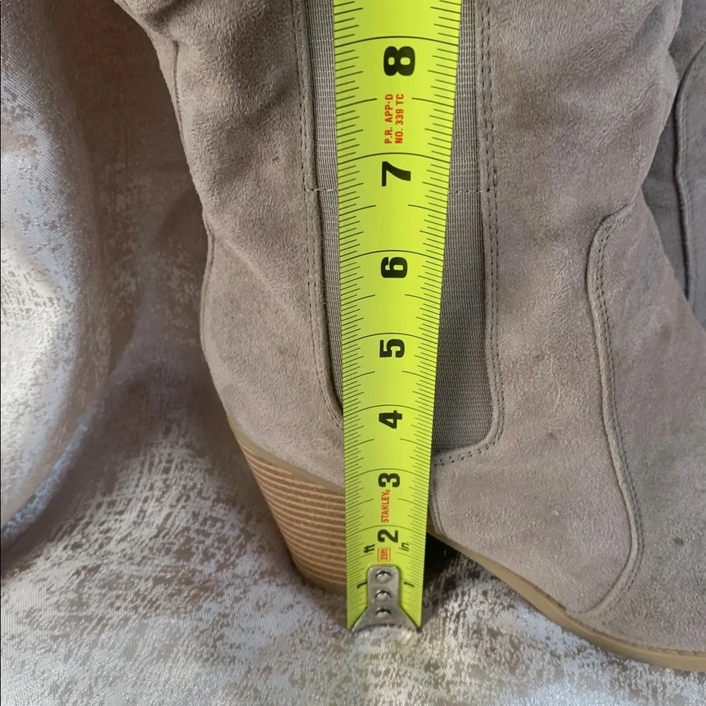 Sugar Over-the-Knee Suede Block Heel Boots - Taupe